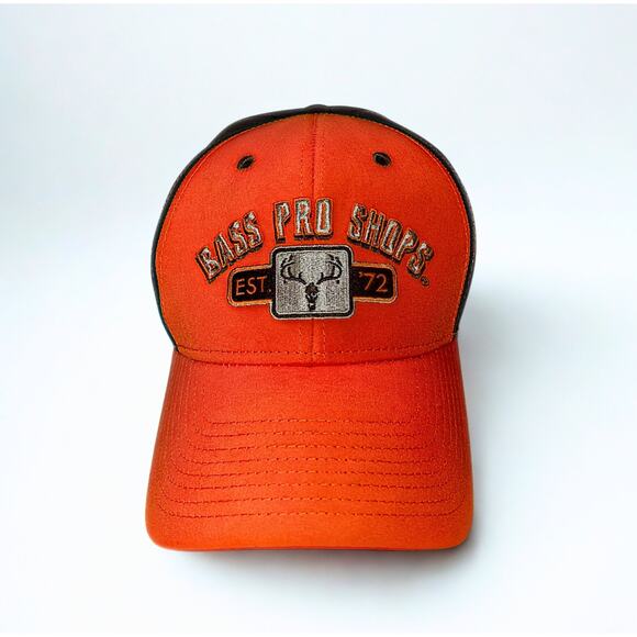 Bass Pro Shops Gone Fishing Orange Brown Adjustable Hat NWOT Outdoor Cap - Picture 2 of 8